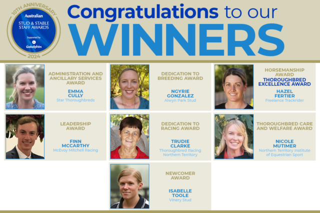 Winners announced for the 2024 Australian Stud And Stable Staff Awards